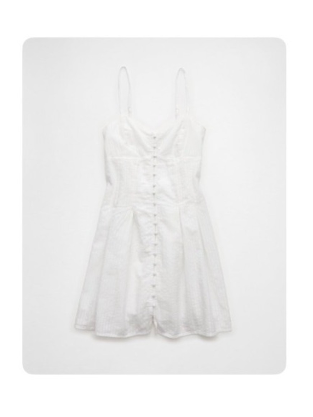American Eagle Outfitters White Button-Front Spaghetti Strap Mini Dress